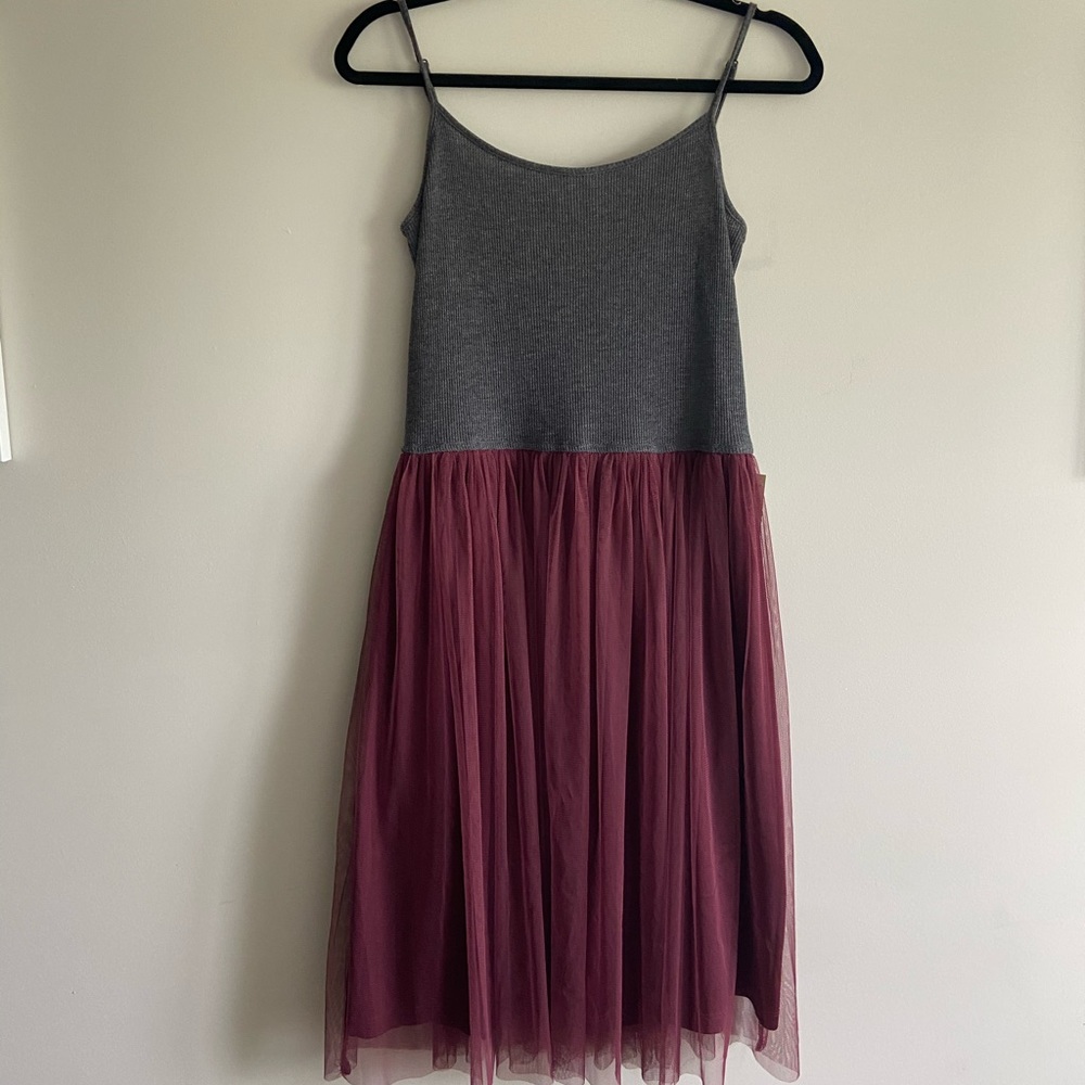 Boutique Dress with Burgundy Tulle